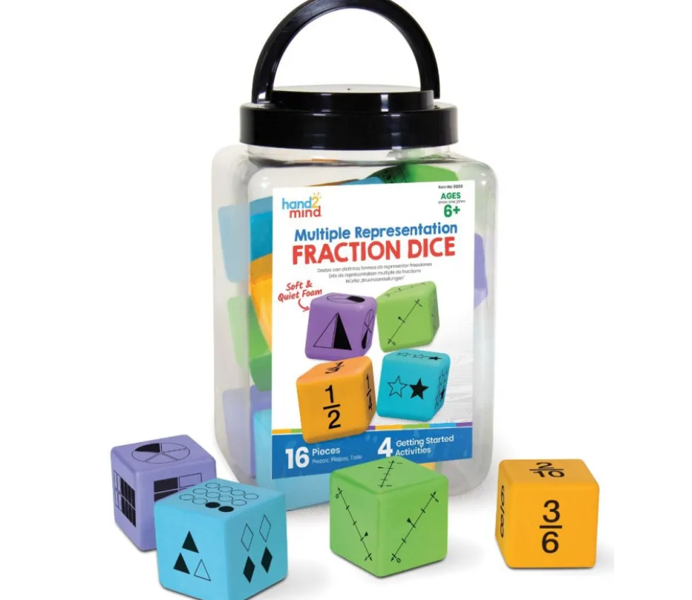 16 dés géants 4.5 cm Fractions