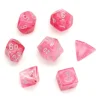 7 dés ghost roses blanc phosphorescent
