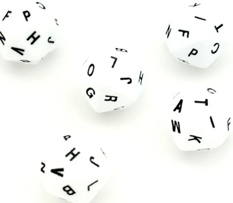 5 Dés lettres alphabet avec 20 faces