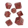 7 dés modernes multi-faces dragons rouge et or