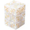 6 Dés modificateurs négatifs -1 à -6 fond blanc et doré