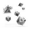 7 dés métal argenté multi-faces RPG