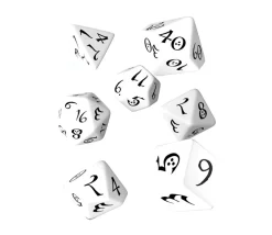 7 dés multifaces blancs gravage noir CLASSIC ELVEN - style elfe