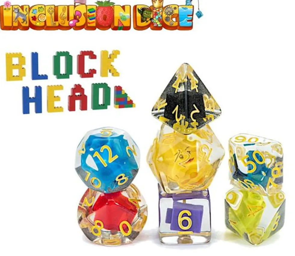 7 dés multifaces bloc de construction