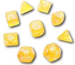 8 dés multi-faces Borealis jaune chessex Lab Dice 6