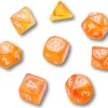8 dés multi-faces Borealis orange sanguine chessex Lab dice 6