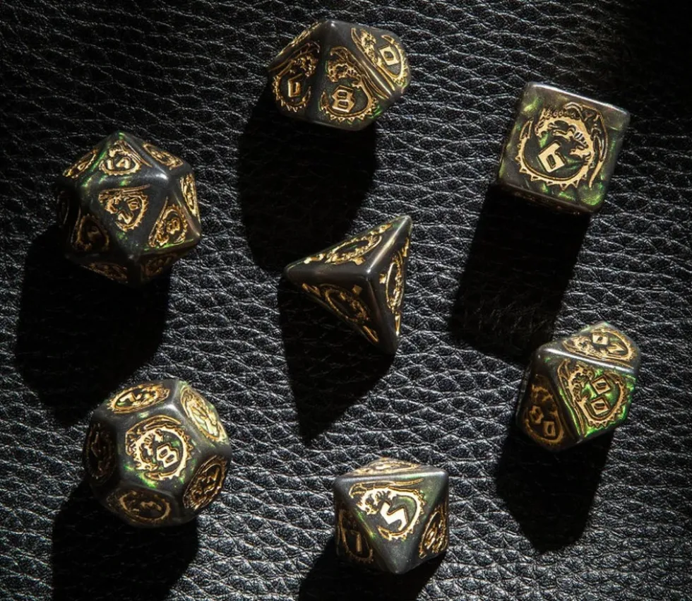 7 dés multifaces dragon Nephrite