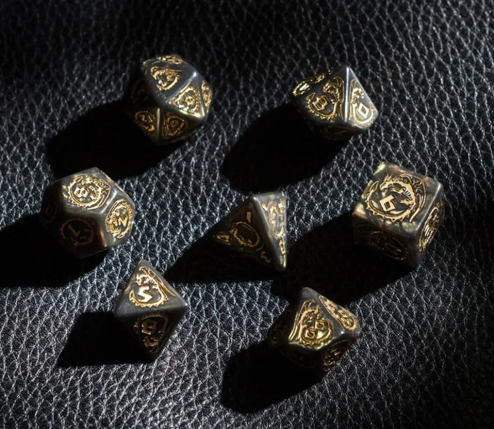 7 dés multifaces dragon Nephrite