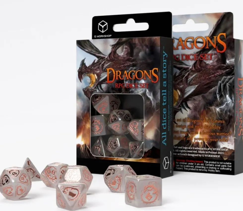 7 dés multifaces dragon Quartz
