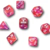 8 dés multi-faces Nebula rouge/violet LAB dice 6 chessex