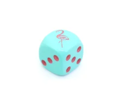 Dé spécial flamant rose 23456 taille 16 mm