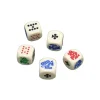 5 dés poker menteur 15 mm poker d'as ivoire