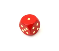 5 Dés yams en bois 16 mm points 1 à 6 pour jeu de société