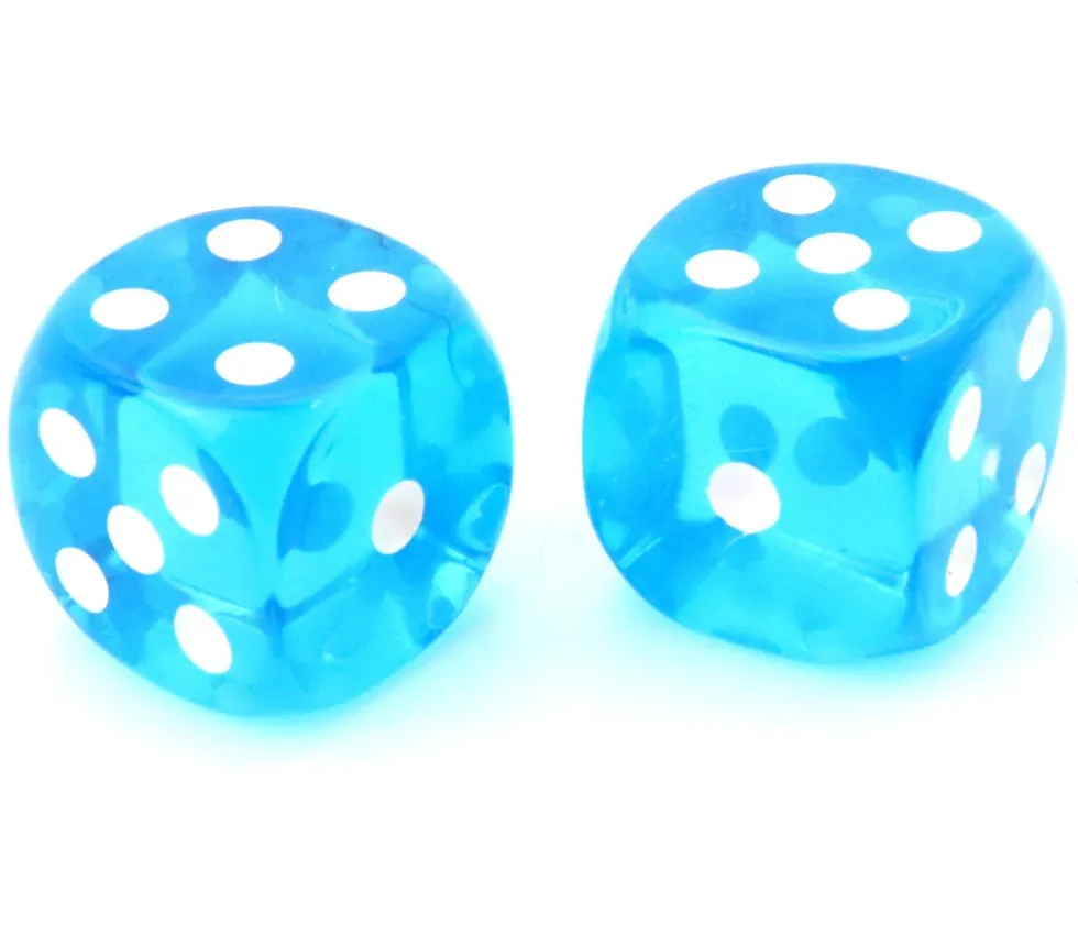 Dé translucide BLEU 16 mm