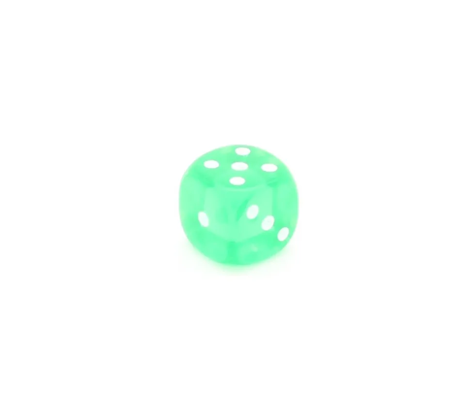 Dé translucide coloré 15 mm pour jeu