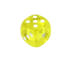 Dé translucide JAUNE 16 mm