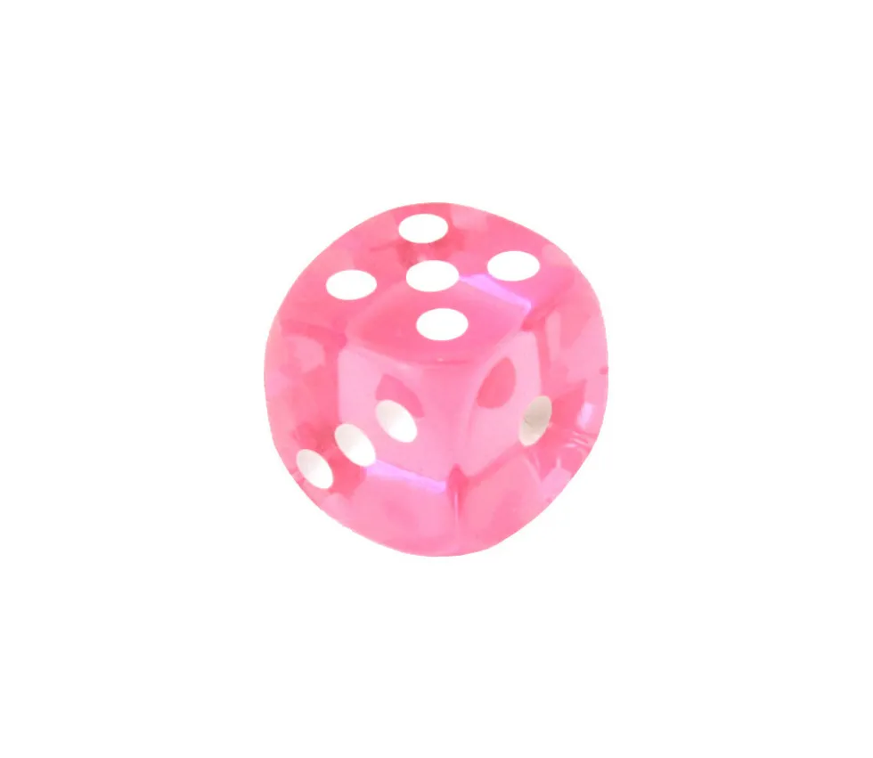 Dé translucide ROSE 16 mm