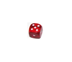 Dé translucide ROUGE 16 mm