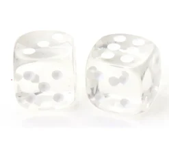 Dé translucide transparent blanc 16 mm