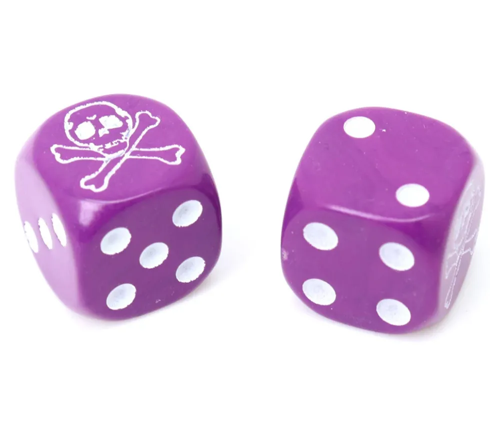 Dé tête de mort Pirate 16 mm (couleur au hasard)