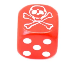 Dé tête de mort Pirate 16 mm (couleur au hasard)