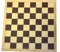Echiquier / damier en bois sérigraphie marron plateau 40 cm cases de 45 mm