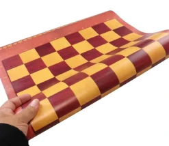 Echiquier Stylé tapis de jeu enroulable marron/jaune