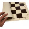 Echiquier tapis de jeu enroulable 50x50 cm échec marron/blanc