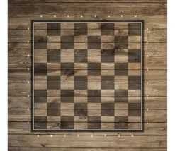 Echiquier tapis de jeu enroulable 40x40 cm décor bois