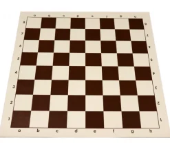Echiquier tapis de jeu roulable 43x43 cm échec marron/blanc