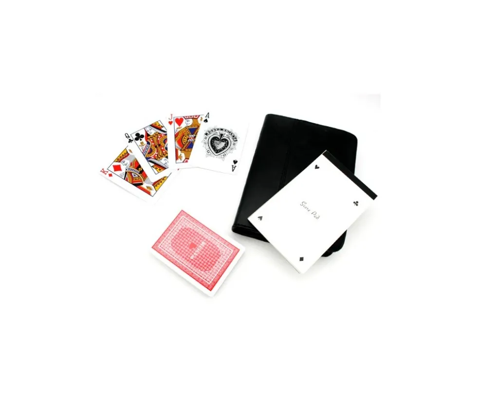 Etui pour cartes à jouer avec cartes, bloc note et crayon