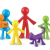 Famille : 6 personnages de jeu multicolores environ 6 cm