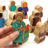 Fermier en bois coloré 100 x 46 x 25 mm personnage jeu