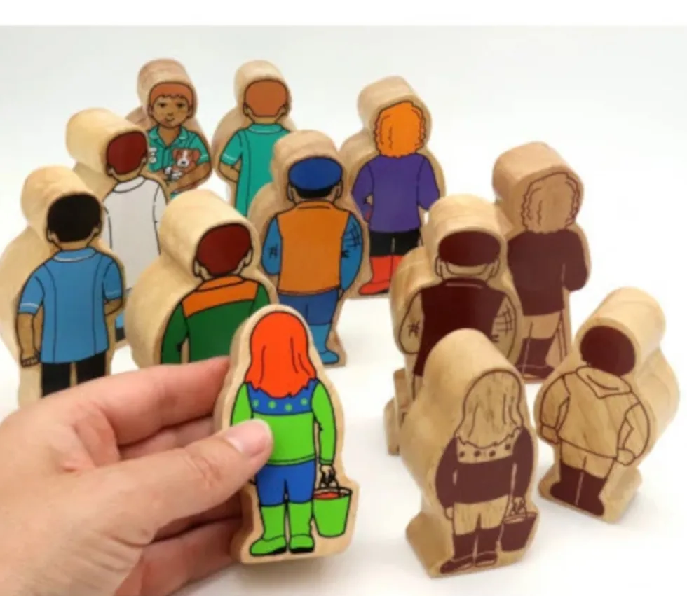 Fermier en bois coloré 100 x 46 x 25 mm personnage jeu