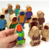 Fermière / bergère en bois naturel 100 x 47 x 25 mm personnage jeu