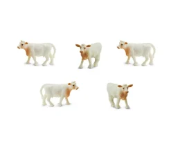 Figurine mini mini vache blanche style charolaise 15 x 10 x 28 mm
