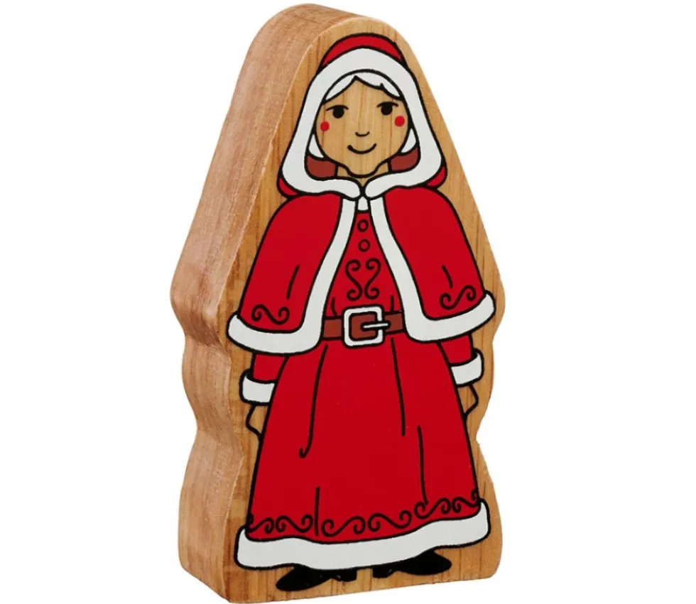 Figurine Mère Noël en bois 10.3 cm personnage jeu