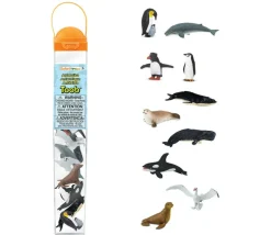 Figurines Antarctiques 6 cm- 10 animaux dans un tube