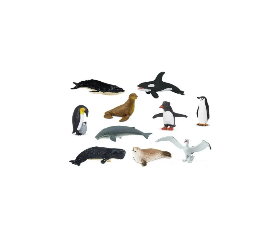Figurines Antarctiques 6 cm- 10 animaux dans un tube