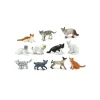 11 figurines chats dans un tube de rangement