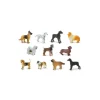 11 figurines chiens dans un tube de rangement
