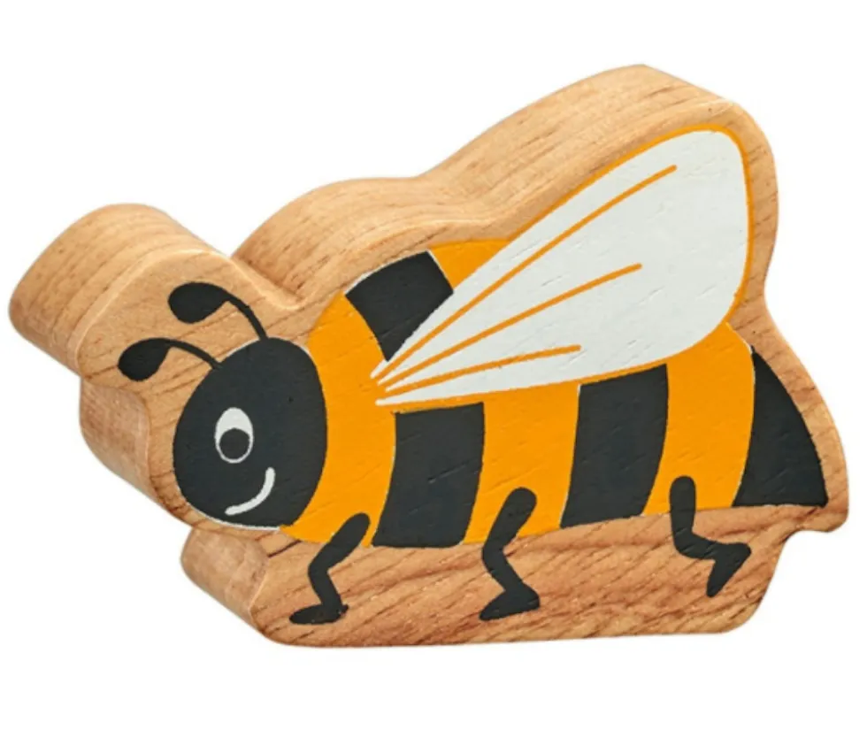 6 figurines insectes en bois colorés