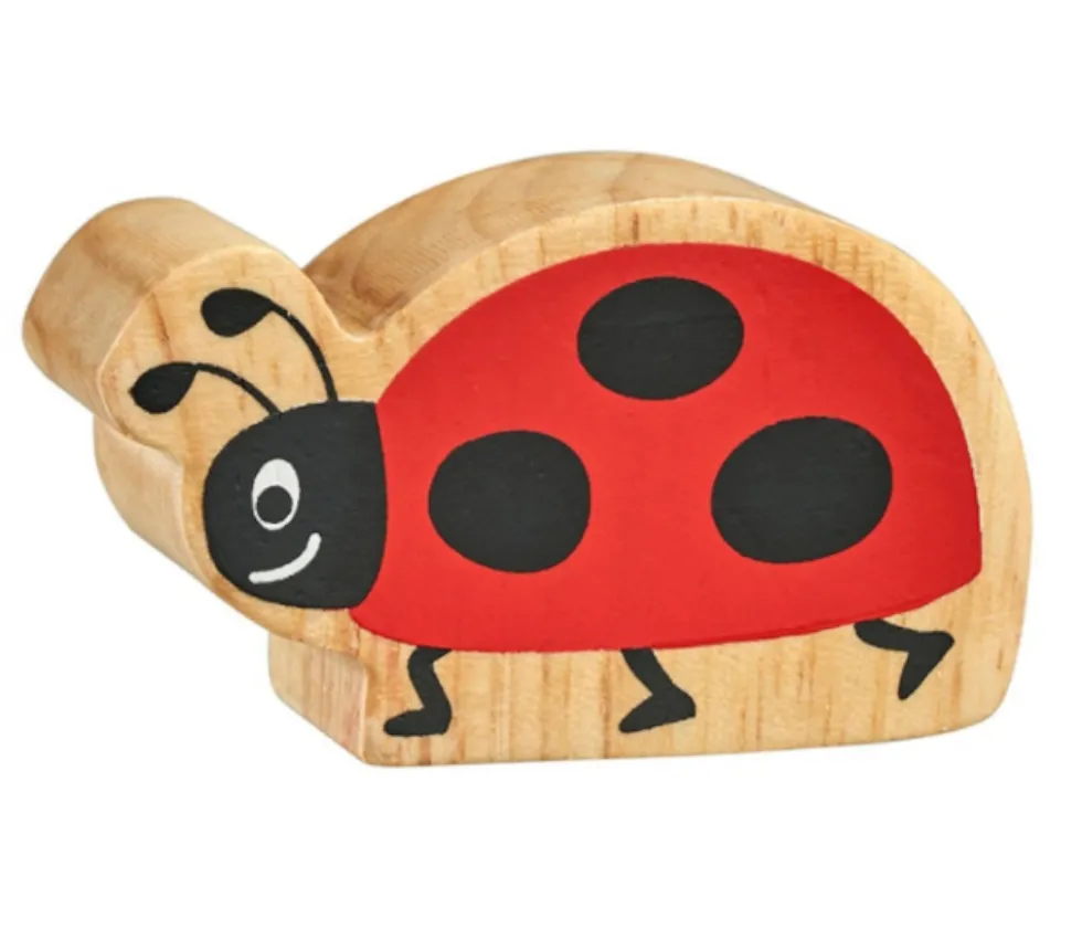 6 figurines insectes en bois colorés