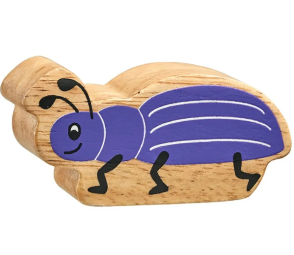 6 figurines insectes en bois colorés