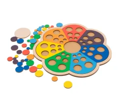 Fleur des ronds et couleurs - Jeu trieur en bois Montessori