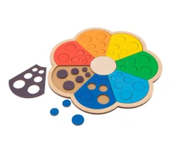Fleur des ronds et couleurs - Jeu trieur en bois Montessori