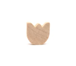 Fleur Pièce en bois naturel 14x17x3 mm forme tulipe pour jeu