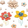 75 Formes fleurs et feuilles bois naturel