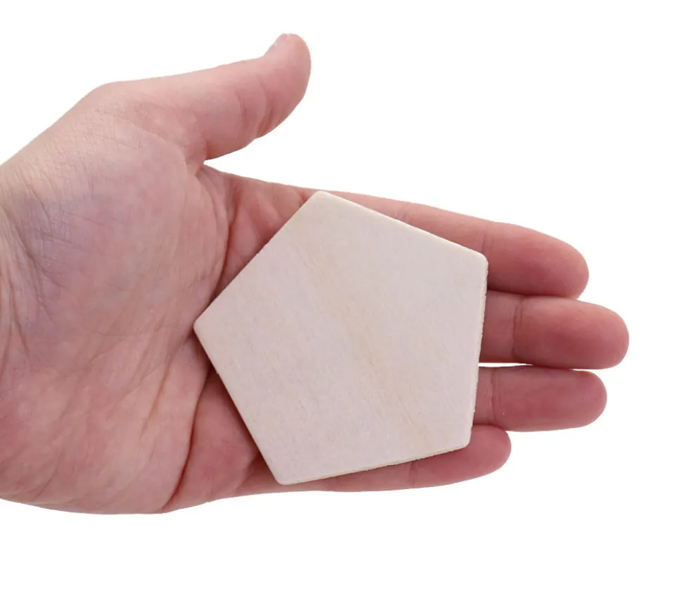 18 Formes géométriques bois naturel 7 cm