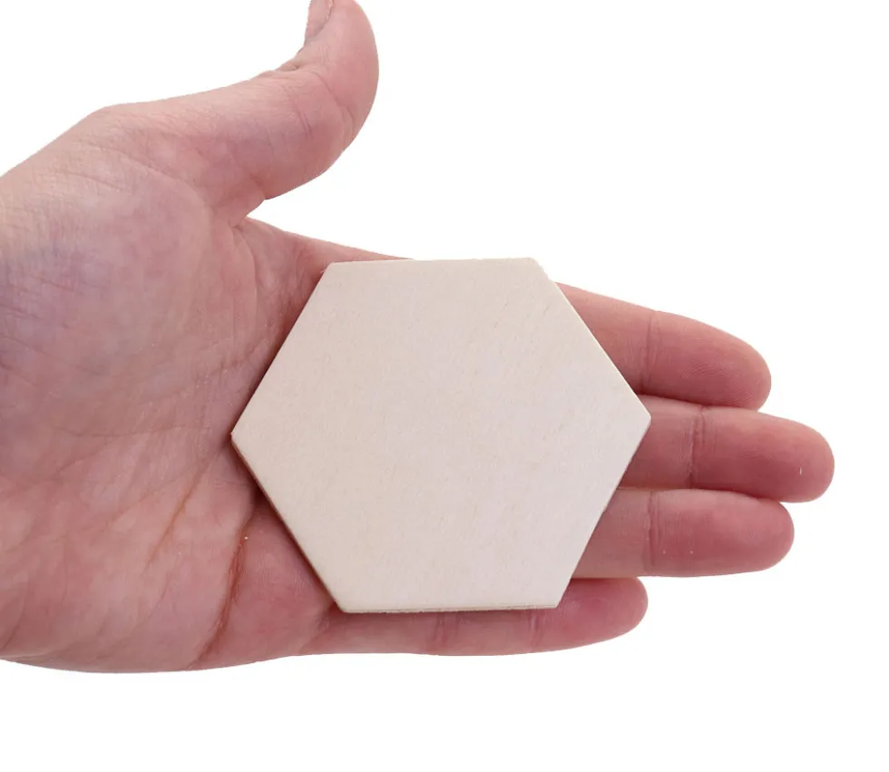 18 Formes géométriques bois naturel 7 cm